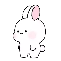 a drawing of a bunny rabbit with a pink ribbon around its neck .