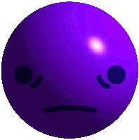 a purple sphere with a face on it