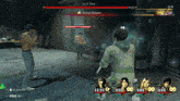 a screenshot of a video game shows a man fighting a monster called eternal torment
