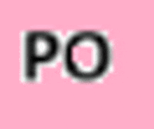 a close up of the word po on a pink background