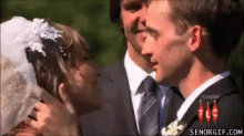 Awkward Virgin Kiss GIF - Kiss Wedding GIFs
