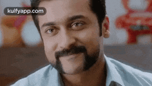 a man with a beard and mustache is smiling for the camera .