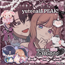 a picture of a boy and a girl with the words yutonala peak on top