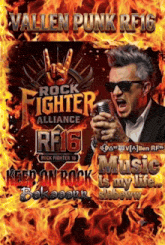 a poster for the rock fighter alliance rf16