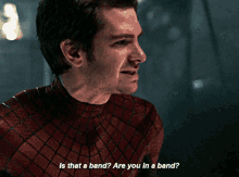 Spider Man Is That A Band GIF - Spider Man Is That A Band Are You In A Band GIFs