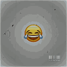 a picture of a clown face with a barcode on the bottom right