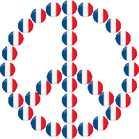 France Flag Peace Sign Joypixels Sticker - France Flag Peace Sign Peace Sign Joypixels Stickers