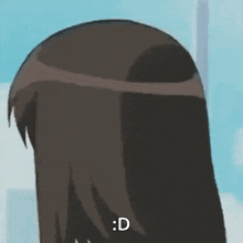 a close up of a person 's head with a smiley face on it and the letter d .