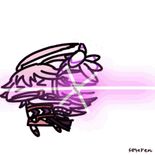a drawing of a person with a flower on their head and the name seteren below it