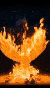 a painting of a phoenix rising from the ground