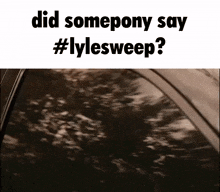 a picture of a car with the words " did somepony say #lylesweep " above it
