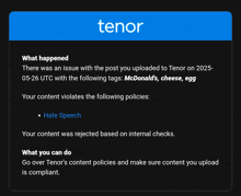 a black screen with the word tenor on top