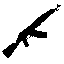 a silhouette of a rifle on a white background .