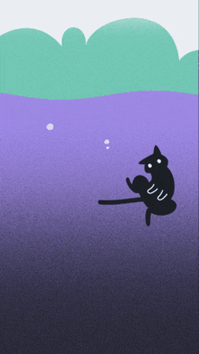 a purple background with a silhouette of a cat with the letter u on it