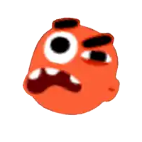 a cartoon face with a very angry expression