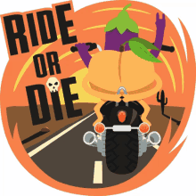 ride or die eggplant life joypixels eggplant rider