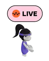 a cartoon girl wearing a headband that says emotia