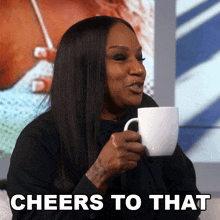 Cheers To That Jackie Christie GIF - Cheers To That Jackie Christie Basketball Wives GIFs