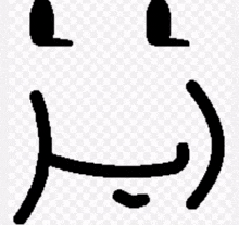 a black and white drawing of a person 's face with a smirk on it .
