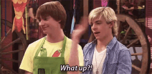 austin and ally what up whats up high five fist bump