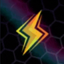 a yellow lightning bolt on a black background