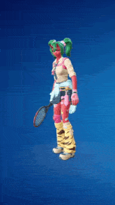 a girl in a school uniform is holding a tennis racquet