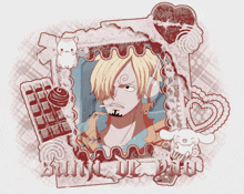 a picture of a man with the word sanji on the bottom right