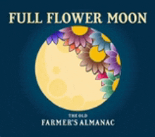 a full flower moon with flowers on it