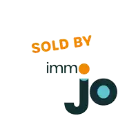 a sign that says sold by immo jo on a white background