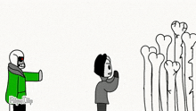 a black and white drawing of a cartoon character with the words `` dark senator : hey thanks yob '' .