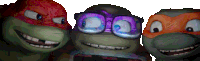 a group of teenage mutant ninja turtles wearing goggles