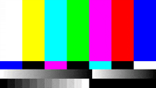 a tv screen with a rainbow of colors and a gray border
