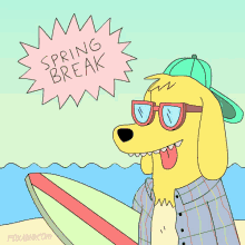 spring bbreak dog cartoon hot sunny