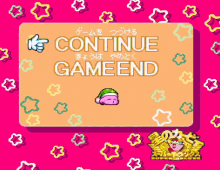 kirby super star continue game over get up kirby
