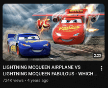 lightning mcqueen airplane vs lightning mcqueen fabulous