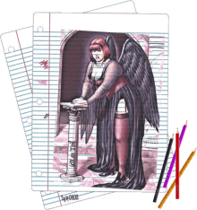 black angel black wing drawing pencils colored pencils