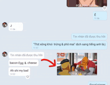 a screenshot of a text conversation between two people with a picture of invincible on the bottom right