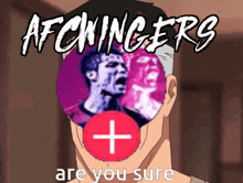 a cartoon of a man with the words afcnigers above him
