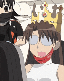 a cartoon character wearing a burger king crown