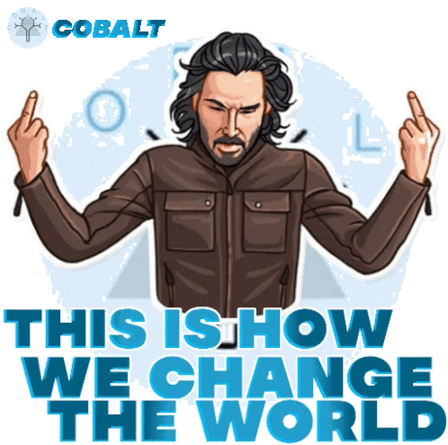 Cobaltlend Keanu Reeves Sticker - Cobaltlend Keanu Reeves Change The World Stickers