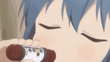 すっきり　スッキリ　きょとん　ごくごく　エネルギードリンク GIF - Sukkiri Anime Drink GIFs