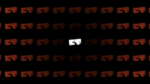 a black background with red squares and a white square in the center