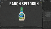 a computer screen with the words ranch speedrun written on it
