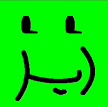 a green background with a black smiley face on it .