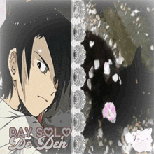 a drawing of a boy with the words day solo de den