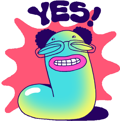 A Wriggler Enthusiastically Says Yes Sticker - Wriggle It Yeas Yas Stickers