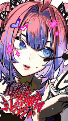 a drawing of a girl with the word ninja on her face