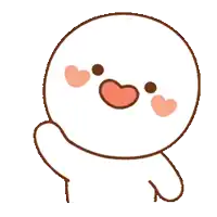 a cartoon character with hearts on its cheeks and a heart in its mouth .