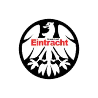 a black and white logo for eintracht frankfurt with an eagle