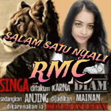 a picture of a woman and a tiger with the words salam satu nyali rmc on it